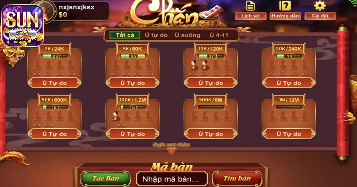 Cách chơi game bài Chắn Sun52 đổi thưởng rinh quà liền tay 2 Hướng dẫn cách chơi game bài Chắn Sun52 đơn giản